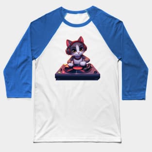 DJ Kitty Baseball T-Shirt